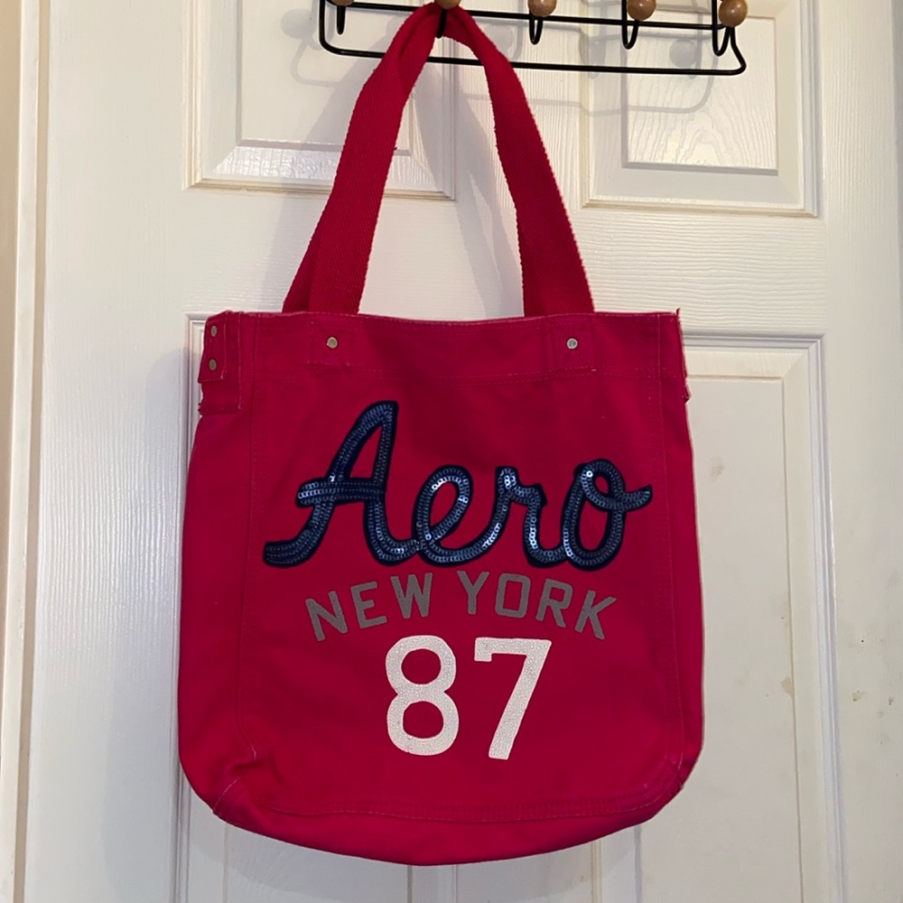 Aeropostale Canvas Tote Bag Fuschia